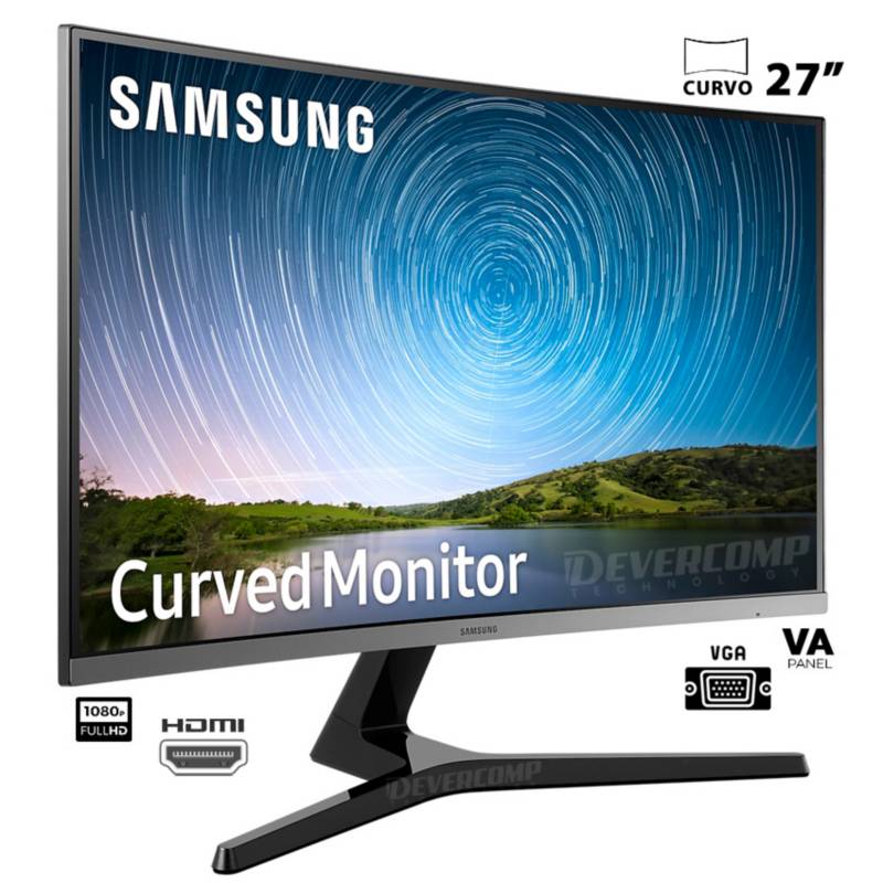 SAMSUNG - Monitor Samsung 27 Curvo LC27R500FHLXPE Full HD HDMI VGA