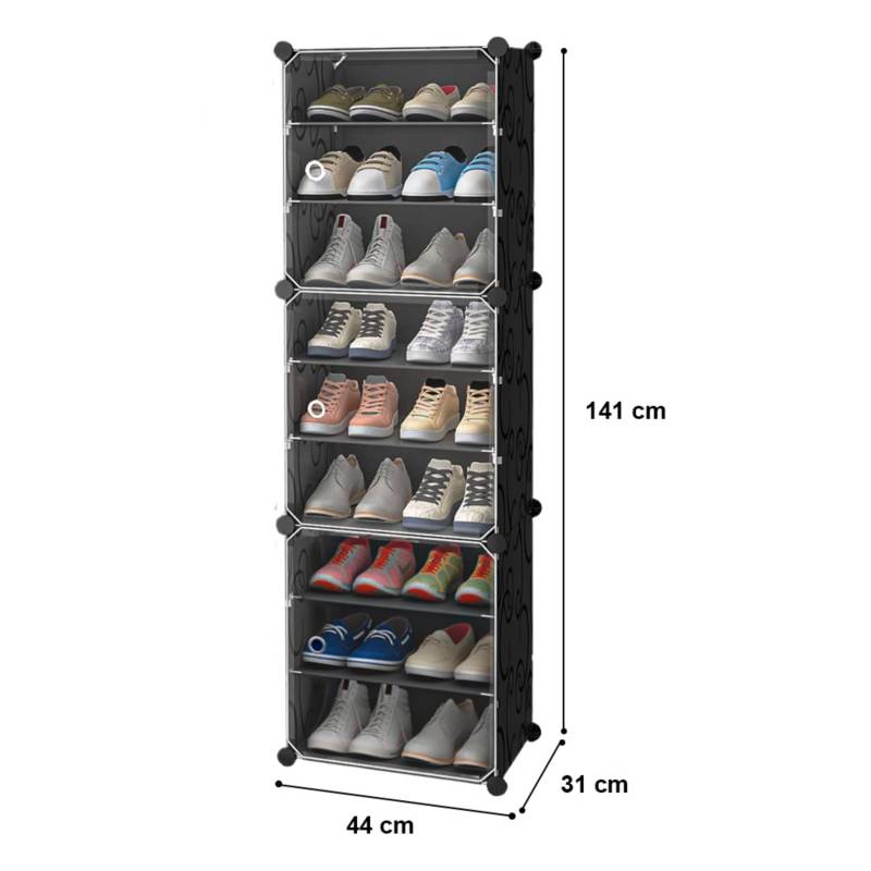 Zapatera Closet Organizador Zapatos 9 Niveles Hasta 27 Pares Negro ESQUIMAL