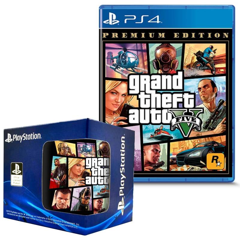 SONY - Grand theft auto V Premium Edition PlayStation 4 GTA V  (euro) +taza