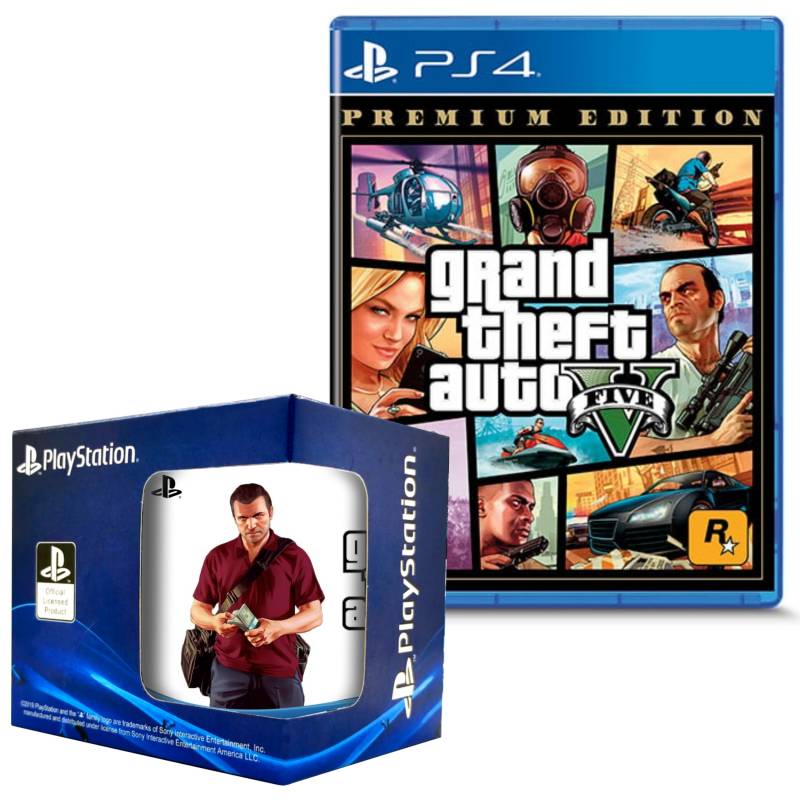 SONY - Grand theft auto V Premium Edition PlayStation 4 GTA V (euro) +taza