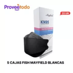 MAYFIELD - Mascarillas Kn95 Mayfield Fish Type de 200 Unidades Color Negro