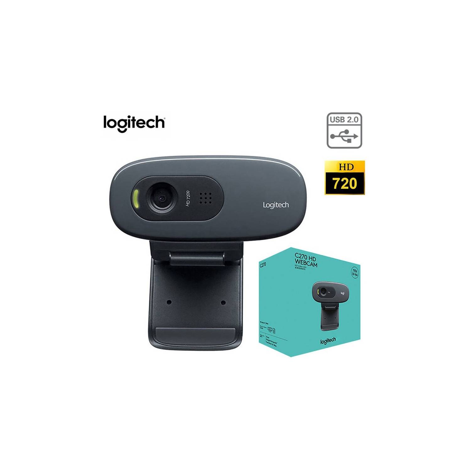 Logitech webcam c270 3mp 1280 x 720 pixeles usb 2.0 negro LOGITECH falabella.com