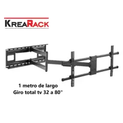 GENERICO - RACK TV MOVIL BRAZO UN METRO LARGO DE 32 A 80" / NEGRO