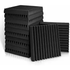 GENERICO - 12 piezas panel acústico sierra espuma acústica profesional ms02 negro