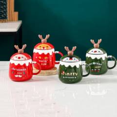 INSPIRA - Taza mug cerámica con tapa decoración navideña regalo Año Nuevo