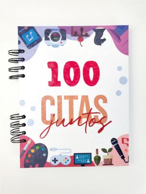 Libro 100 citas Juntos Premium Horizontal Negro GENERICO