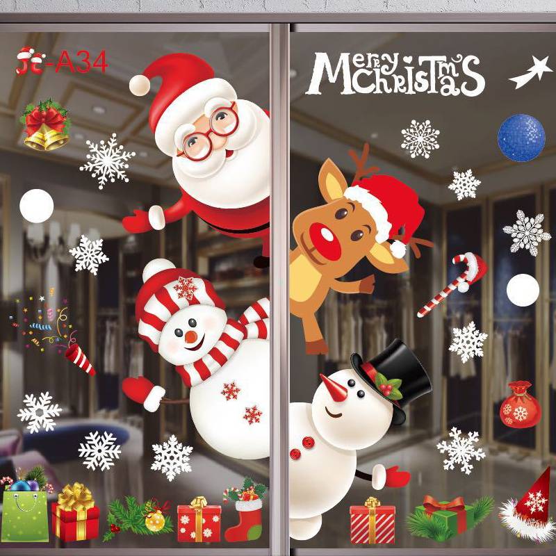 GENERICO - Pegatina para Navidad pegatinas navideñas Stickers adhesivos 90x60