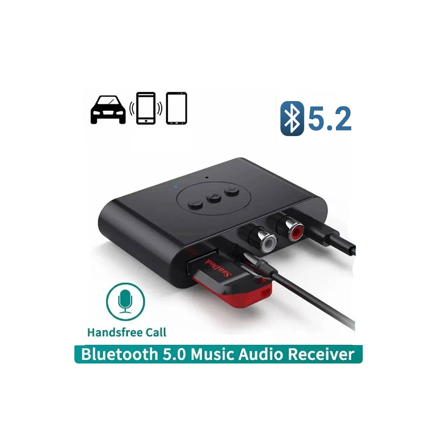 Receptor de audio Bluetooth 5.0, adaptador inalámbrico Bluetooth