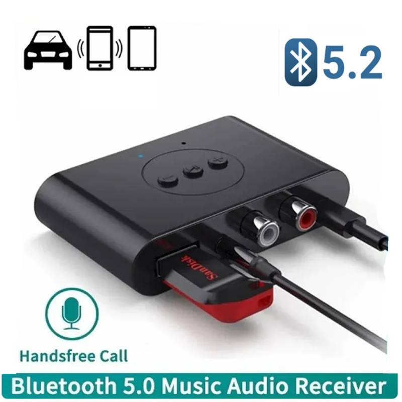 Receptor Bluetooth 5.0 para Coche | 2 En 1 Adaptador Bluetooth Inalámbrico  Audio Portátil para Auto Con AUX 3.5 mm y Audio Inalámbrico de Baja