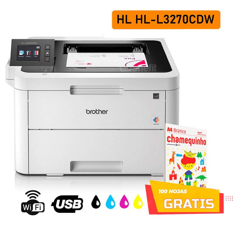 Impresora Láser Brother HL-L3270CDW HLL3270CDW Color - Dúplex · 18PPM ·  2400x600 · UBS/LAN/WiFi/NFC · Toner DR243