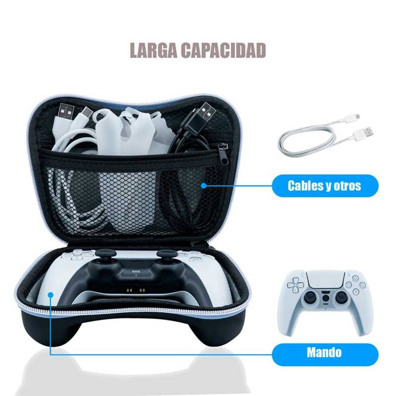 Kit 6 en 1 para Mando PS5 Case Rígido con Estuche y 4 Grips ipl