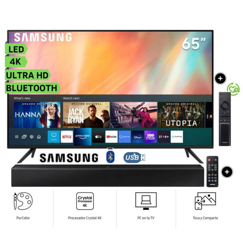 Televisor SAMSUNG UHD 65 4K Smart TV UN65AU7090GXPE