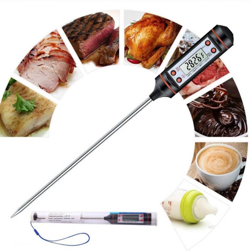 Akozon TP101 Termómetro digital para carne, lectura instantánea para  cocina, LCD digital, termómetro de cocina, sonda de carne, herramienta de