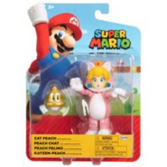 JAKKS PACIFIC - Figura de Super Mario - Princesa Peach Felina 4 Pulgadas