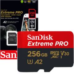 Memoria Micro SD Extreme PRO A2 256GB 200Mbps Sandisk Gopro