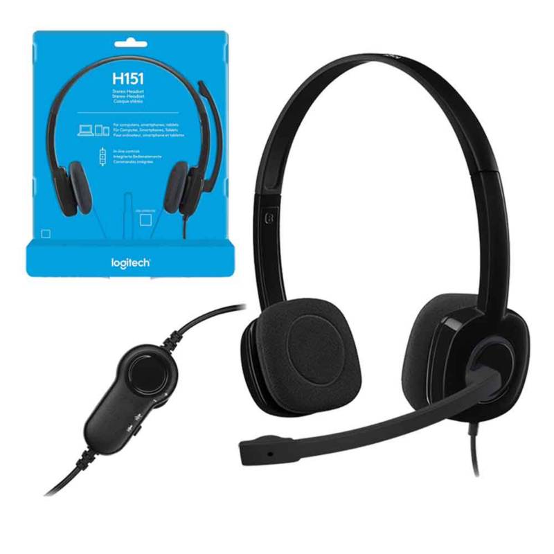 Auriculares Logitech H151 Black Headset C/Micrófono (1 Jack) 981