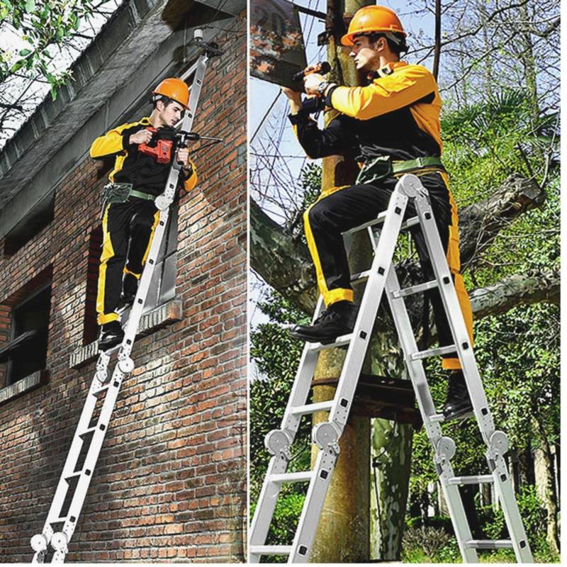  Escalera telescópica de escalada con ganchos, escaleras  telescópicas ajustables multiposición para mantenimiento de edificios al  aire libre (tamaño : 16.4 ft/16.4 pies) : Herramientas y Mejoras del Hogar