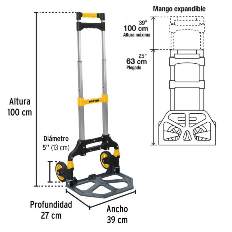 Carretilla para carga 200 kg Pretul DIA-200, Materiales De Construcción