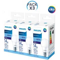 Foco led philips 14w ecohome / pack 3 unidades