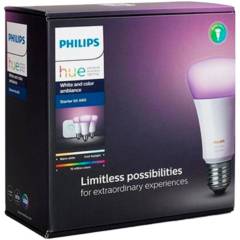 PHILIPS - Focos Inteligentes Philips Hue Started Kit 3 Bridge Color BT