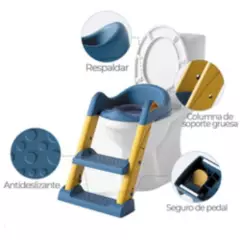 GENERICO - Asiento inodoro escalera de entrenamiento de baño Azul