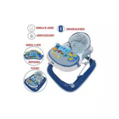 HI BABY - Andador Musical con Bluetooth Timón 3 Niveles Altura Azul