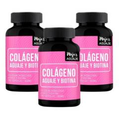 Colágeno Hidrolizado, Biotina y Aguaje 100 cápsulas X 3