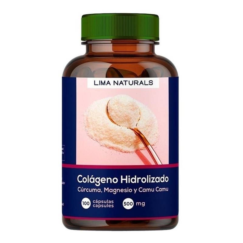 LIMA NATURALS - Colágeno Hidrolizado, Cúrcuma, Magnesio y Camu Camu - 100 cápsulas