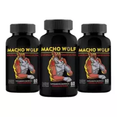 MACA WORKS - Pack 03 Frascos Macho Wolf Maca Works 60 Capsulas