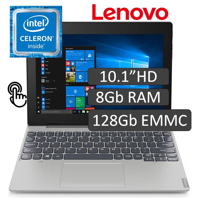 Laptop Lenovo Ideapad D330 Celeron N4020 8gb Ram Disco 128gb Emmc W10 Pro Pantalla 101 Hd Táctil 7220