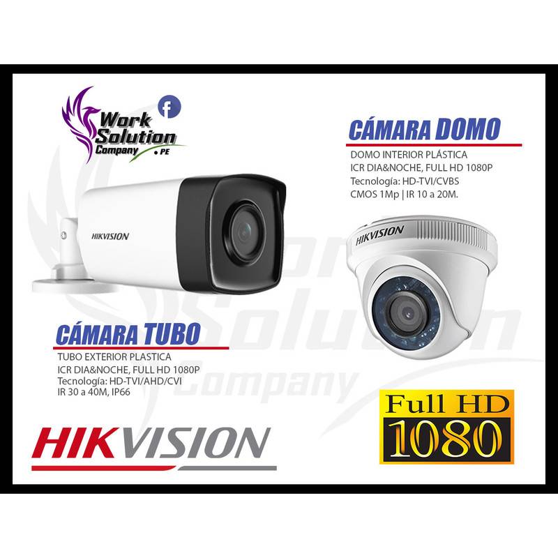 Kit 10 Cámaras De Seguridad Full Hd 1080P Hikvision Con Disco De 2TB, Cable  y accesorios completos - Hikvision Lima Peru