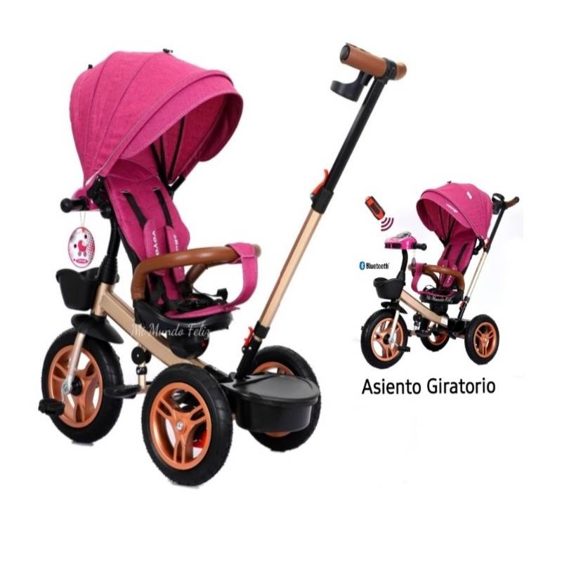 VOYAGE - Triciclo para Niños Musical Usb Bluetooth Gold Pink