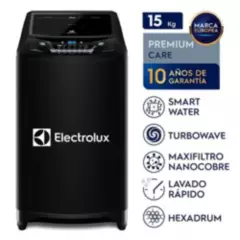 ELECTROLUX - Lavadora 15Kg Electrolux Top Load Premium Care Black EWIX15F2ESB