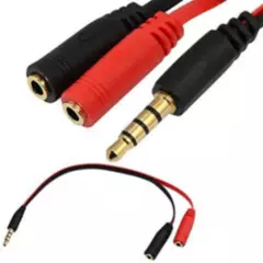 GENERICO - Cable De 2 Jack 3.5 Mm Estéreo Audio Micro A Plug 3.5mm Trrs