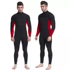 GENERICO - Wetsuit XL cierre pecho neopreno 3mm negro rojo