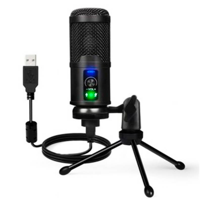 Micrófono de condensador USB para PC Videoconferencia portátil Podcast  Streaming 