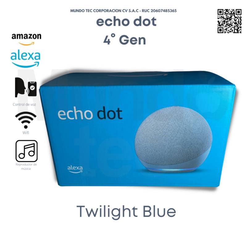 Echo Dot (4ta Generación)  Parlante inteligente con Alexa + Reloj