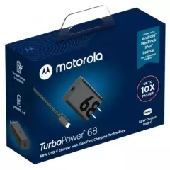 MOTOROLA - Motorola - turbo power 68w - con cable usb-c a usb-c - negro