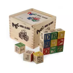 GENERICO - Cubos Didácticos de madera con letras del abecedario 48 pcs