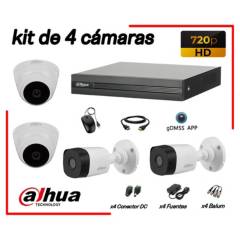 DAHUA - CÁMARAS SEGURIDAD KIT 4 HD 720P + CABLE HDMI OFERTA P2P