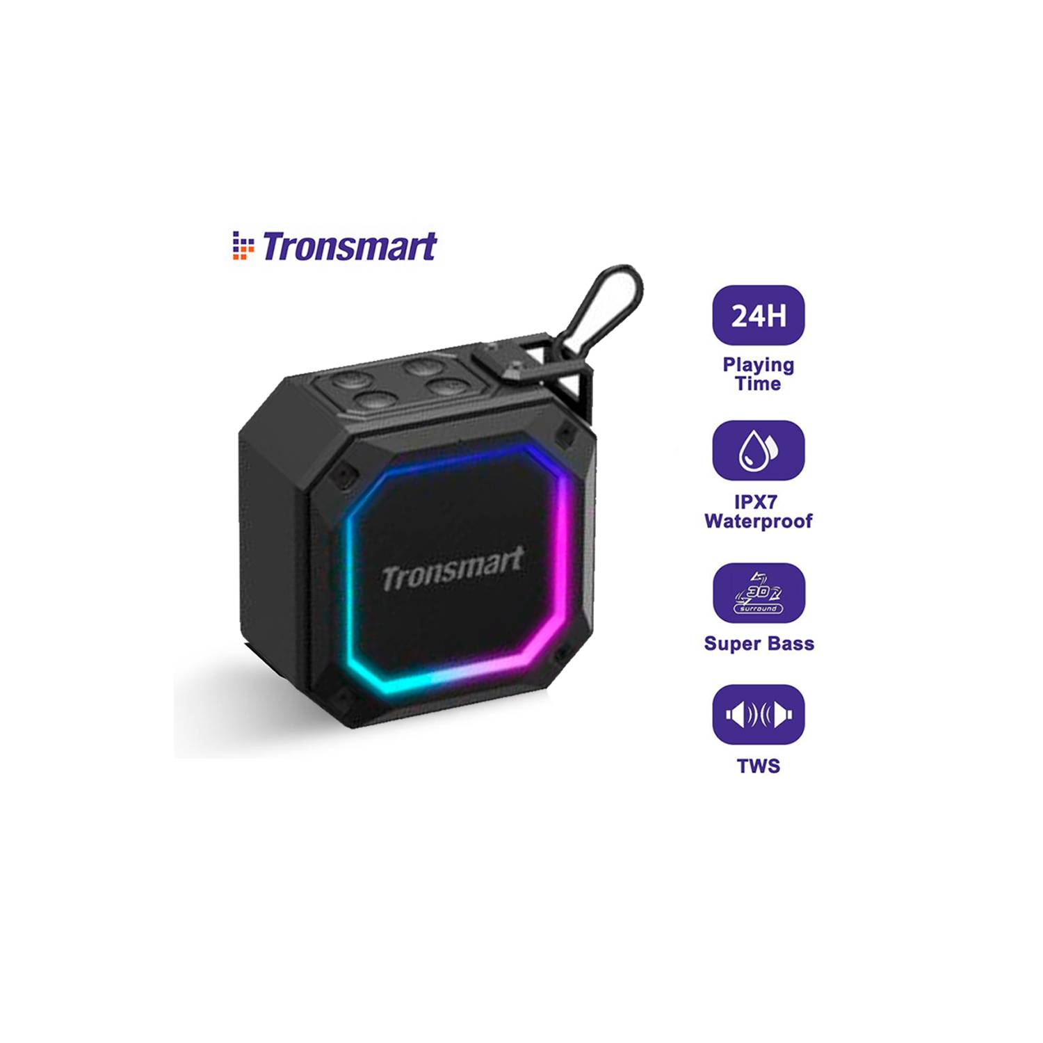 Parlante Bluetooth Tronsmart Groove 2 Luces RGB - Promart