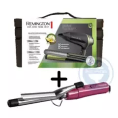 REMINGTON - Combo Remington Kit Shine Therapy S12A-D13A Aguacate y Rizador de 19mm