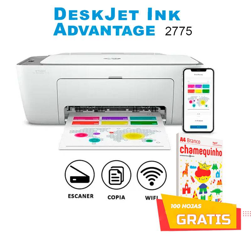 HP - Impresora Multifuncional Ink Advantage  HP 2775 Wifi