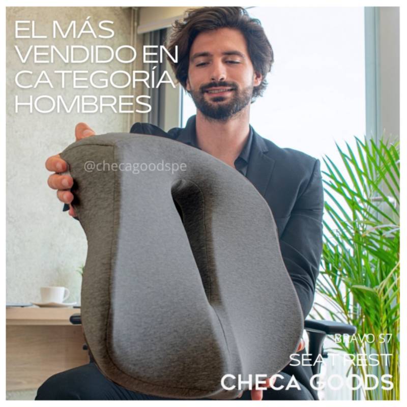 Cojin Ergonomico Antihemorroides Checa Goods S7 Color Gris Claro