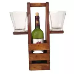 FALABELLA - Porta vinos licores playero portatil en madera color Caoba
