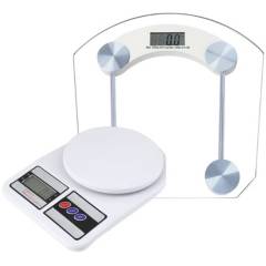 GENERICO - Balanza electrónica de baño 180 kg y balanza cocina 10kg
