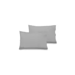 ALONDRA - Set x2 fundas de almohada gris colormix 70x50cm