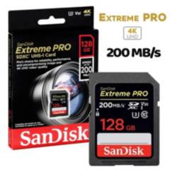 Memoria Sandisk SD Extreme PRO 200mbs 128GB Camara Sony Canon