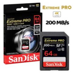 SANDISK - Memoria Sandisk SD Extreme PRO 200mbs 64GB Camara Sony Canon