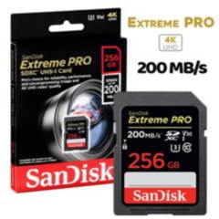 SANDISK - Memoria Sandisk SD Extreme PRO 200mbs 256GB Camara Sony Canon